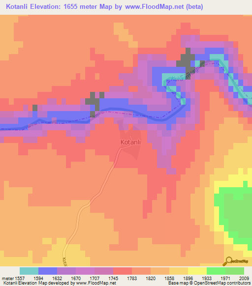 Kotanli,Turkey Elevation Map