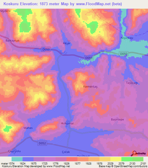 Koskuru,Turkey Elevation Map