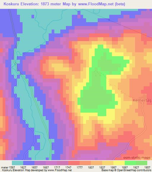 Koskuru,Turkey Elevation Map