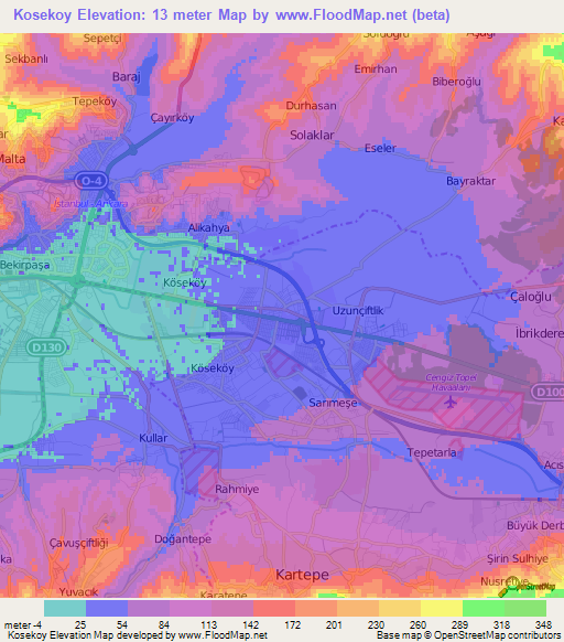 Kosekoy,Turkey Elevation Map