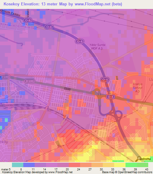 Kosekoy,Turkey Elevation Map