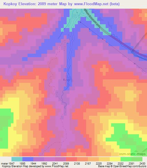 Kopkoy,Turkey Elevation Map