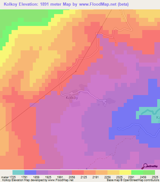 Kolkoy,Turkey Elevation Map