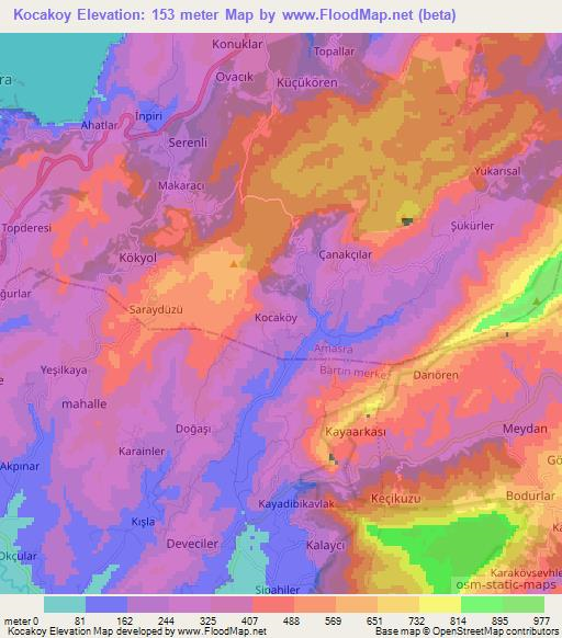 Kocakoy,Turkey Elevation Map