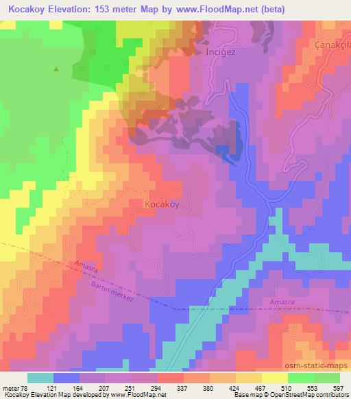 Kocakoy,Turkey Elevation Map