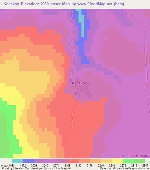 Kocakoy,Turkey Elevation Map