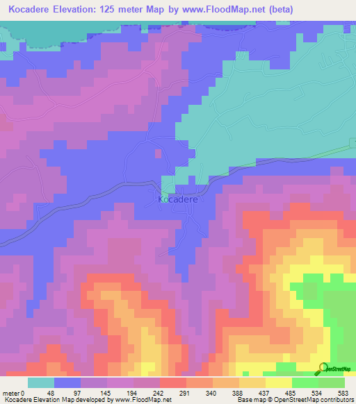 Kocadere,Turkey Elevation Map