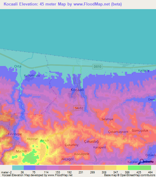 Kocaali,Turkey Elevation Map