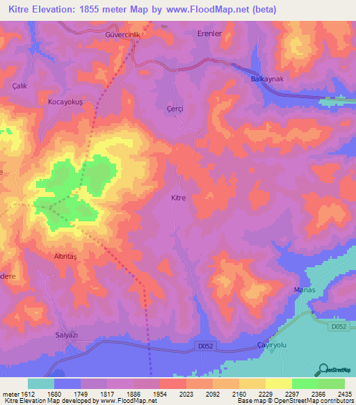 Kitre,Turkey Elevation Map