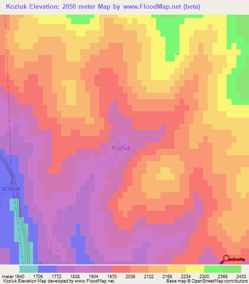 Kozluk,Turkey Elevation Map