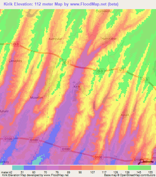 Kirik,Turkey Elevation Map