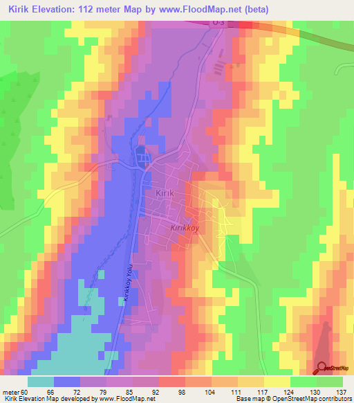 Kirik,Turkey Elevation Map