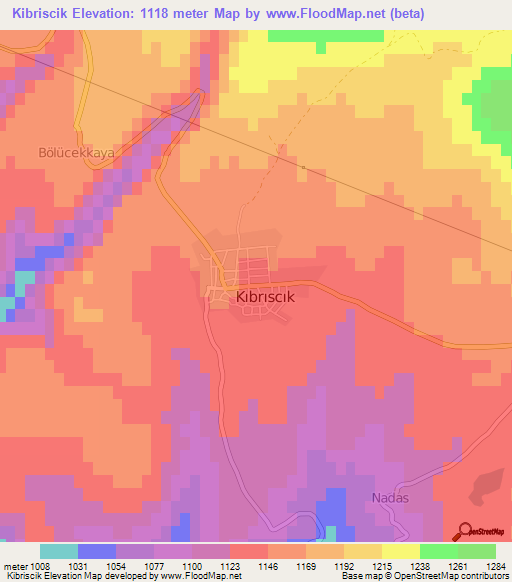 Kibriscik,Turkey Elevation Map