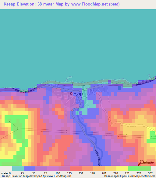 Kesap,Turkey Elevation Map