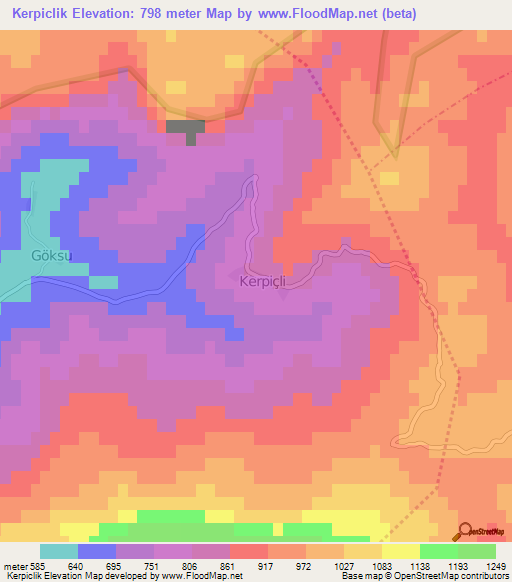 Kerpiclik,Turkey Elevation Map