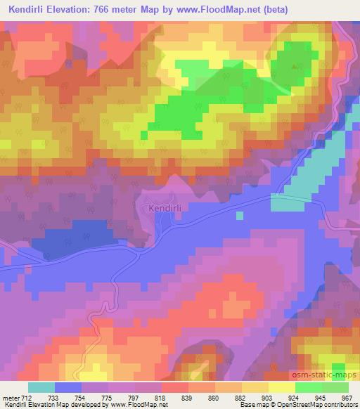 Kendirli,Turkey Elevation Map