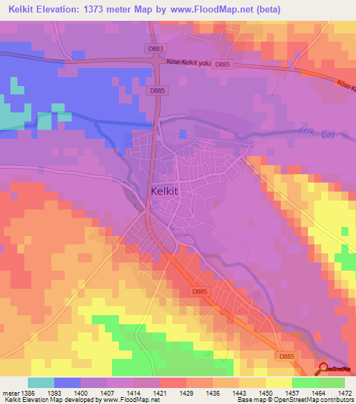 Kelkit,Turkey Elevation Map