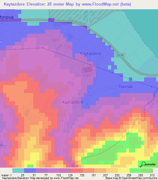 Kaytazdere,Turkey Elevation Map