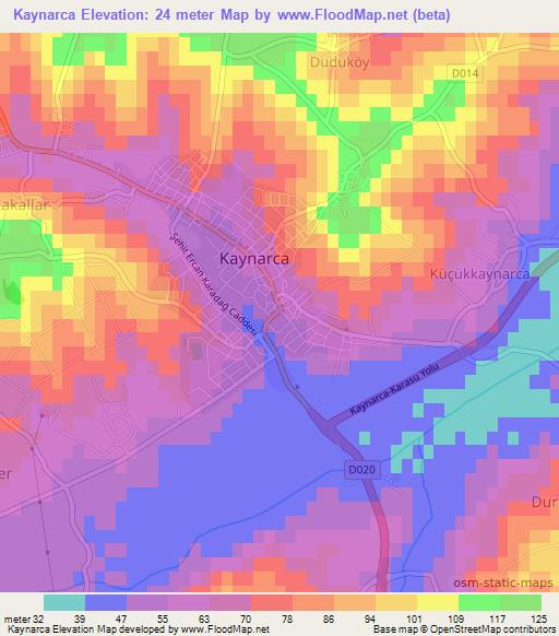 Kaynarca,Turkey Elevation Map