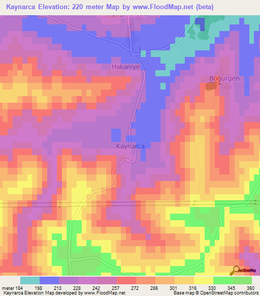 Kaynarca,Turkey Elevation Map