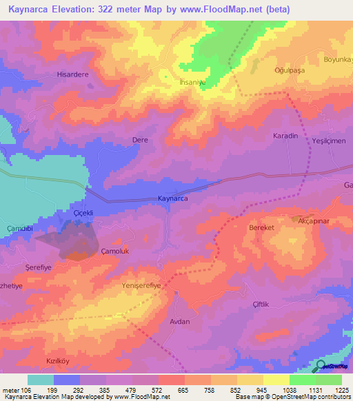 Kaynarca,Turkey Elevation Map