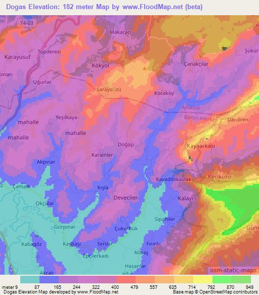 Dogas,Turkey Elevation Map