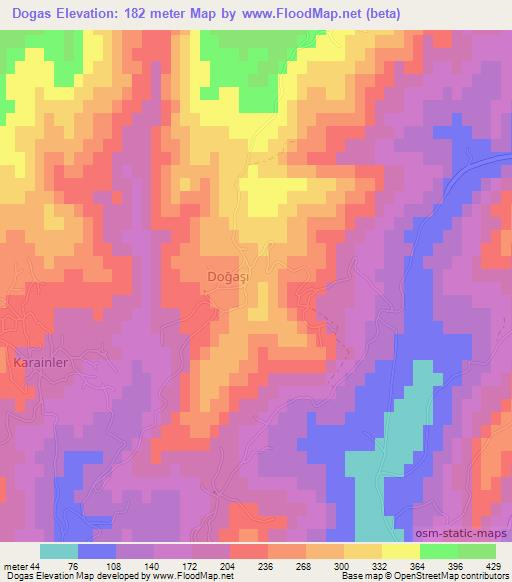 Dogas,Turkey Elevation Map