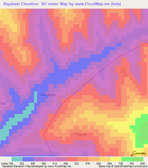 Kayabasi,Turkey Elevation Map