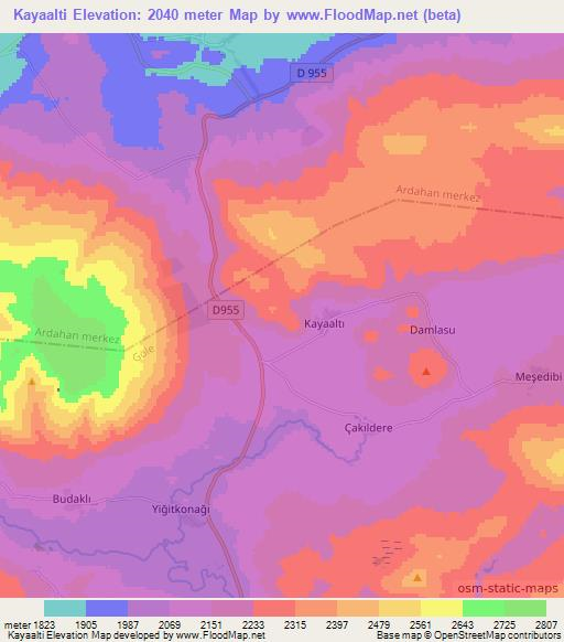 Kayaalti,Turkey Elevation Map