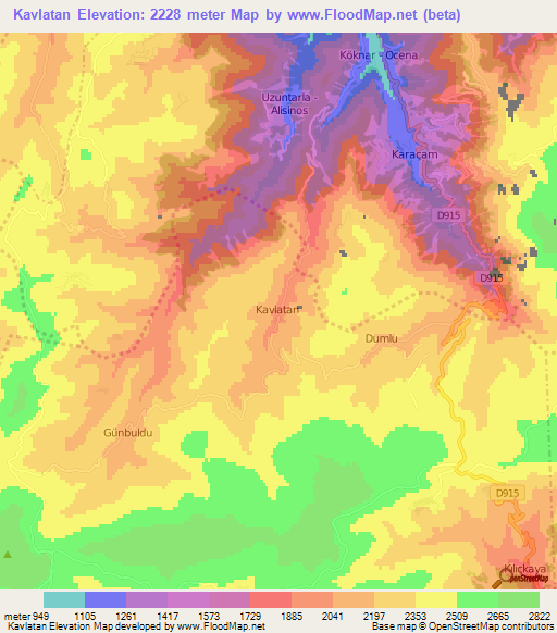 Kavlatan,Turkey Elevation Map