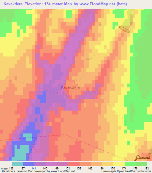 Kavakdere,Turkey Elevation Map