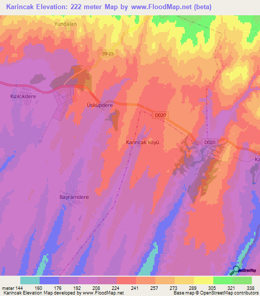 Karincak,Turkey Elevation Map