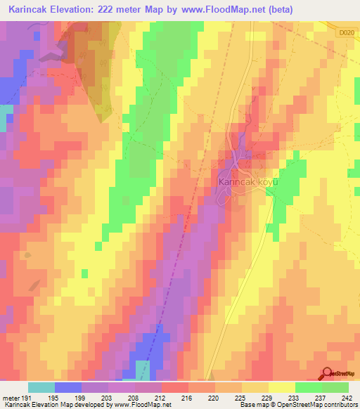 Karincak,Turkey Elevation Map