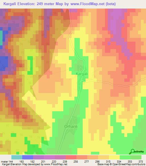 Kargali,Turkey Elevation Map