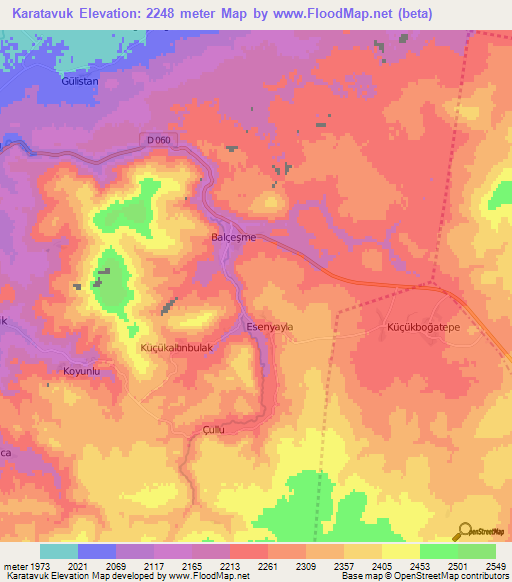 Karatavuk,Turkey Elevation Map