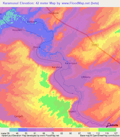 Karamusul,Turkey Elevation Map