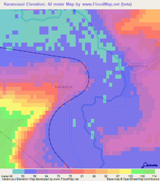 Karamusul,Turkey Elevation Map