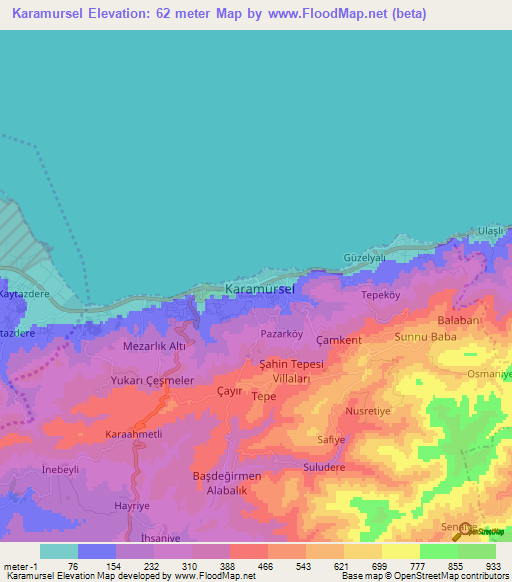 Karamursel,Turkey Elevation Map
