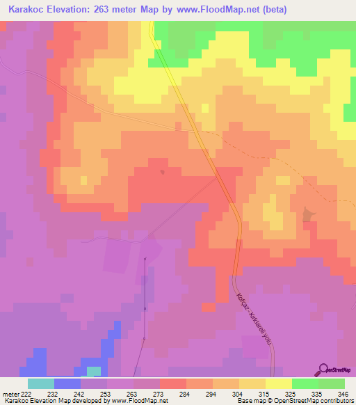 Karakoc,Turkey Elevation Map