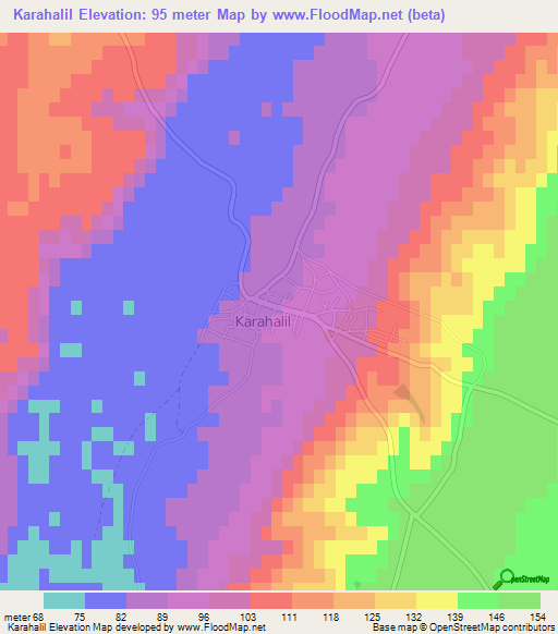 Karahalil,Turkey Elevation Map