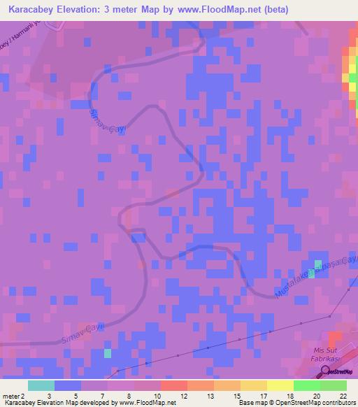 Karacabey,Turkey Elevation Map