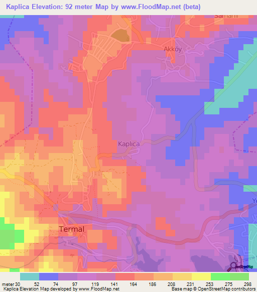 Kaplica,Turkey Elevation Map