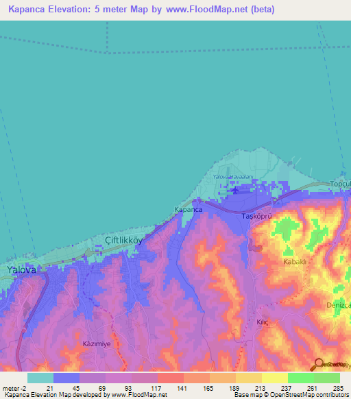 Kapanca,Turkey Elevation Map