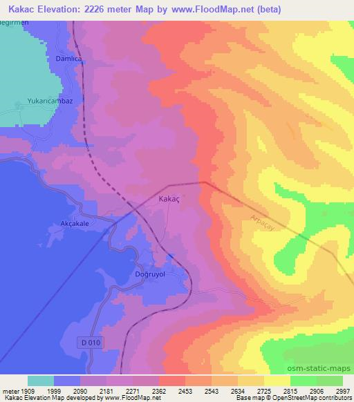 Kakac,Turkey Elevation Map