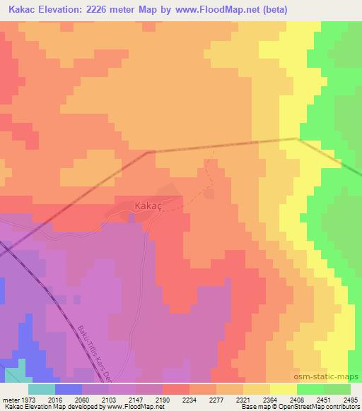 Kakac,Turkey Elevation Map