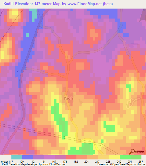 Kadili,Turkey Elevation Map