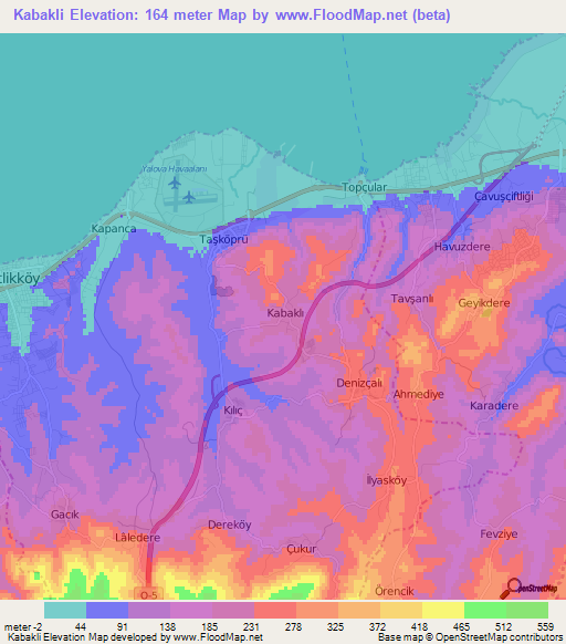 Kabakli,Turkey Elevation Map