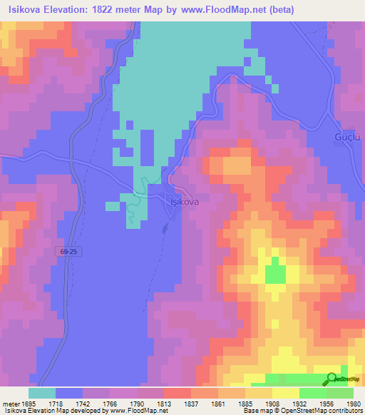 Isikova,Turkey Elevation Map