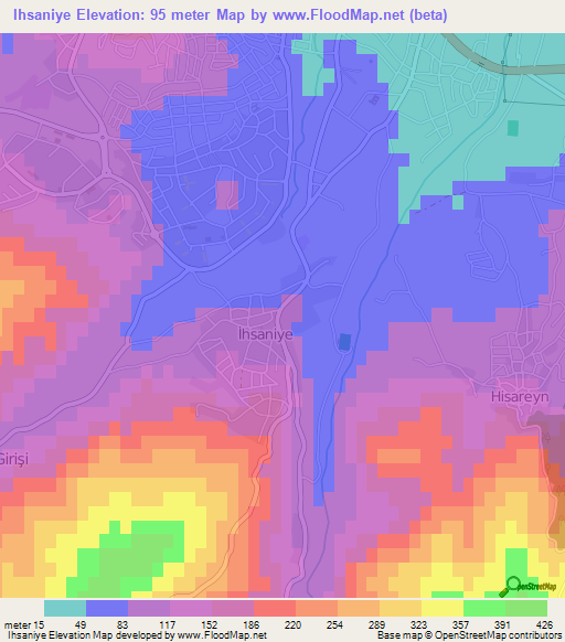 Ihsaniye,Turkey Elevation Map