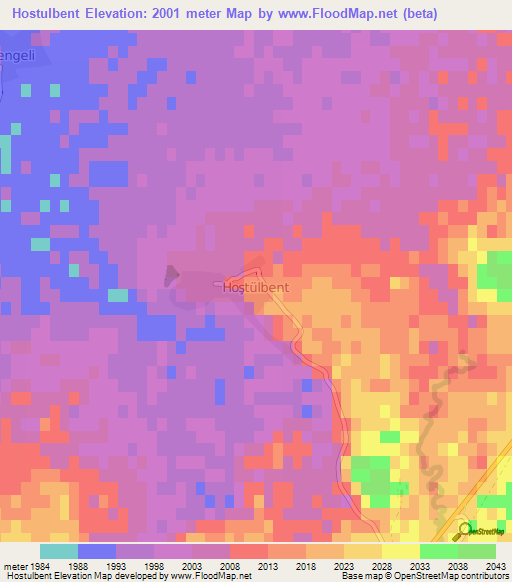 Hostulbent,Turkey Elevation Map